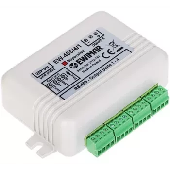 EWIMAR RS-485 Distributore bus con isolamento ottico, 1 ingresso 4 uscite, guida DIN, 12-48V DC