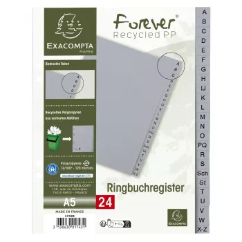 Exacompta set di divisori con indice formato half A-Z grigio 24 linguette 1 set
