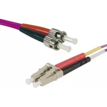 EXERTIS CONNECT cavo patch in fibra ottica OM4, LC Duplex su ST Duplex, 50/125µm, viola erika, 2m 392792