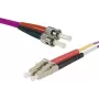 EXERTIS CONNECT cavo patch in fibra ottica OM4, LC Duplex su ST Duplex, 50/125µm, viola erika, 2m 392792