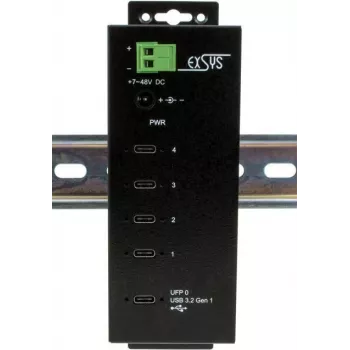 EXSYS EX-1144HMVS hub USB-C, USB 3.2 Gen 1, nero