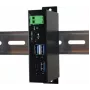 EXSYS EX-1195HMS hub USB 3.1 Gen 1 industriale a 4 porte con USB-C, montaggio su guida DIN, 9-48V DC