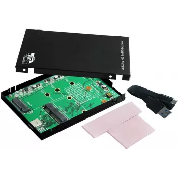 EXSYS EX-3672 Case per HDD/SSD SATA USB 3.0 da 2,5 pollici - Nero