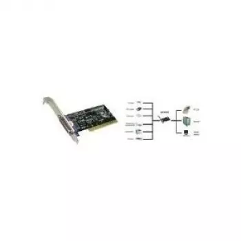 EXSYS EX-41010 adattatore parallelo PCI-X, IEEE 1284, connettore femmina DB25, MosChip MCS9901, Low Profile