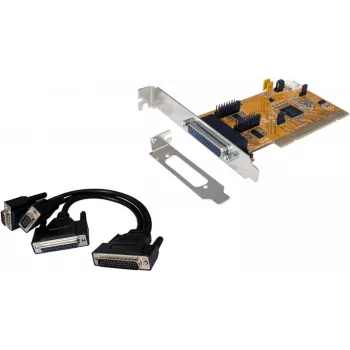 EXSYS EX-43360 adattatore PCI-X - 2x RS-232 seriale + 1x parallela, MosChip, Low Profile