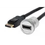 EXSYS EX-49185 Cavo adattatore DisplayPort per montaggio a pannello, 30 cm, connettore maschio su connettore femmina, corpo in metallo, 4K 60Hz