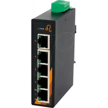 EXSYS EX-6200 switch Ethernet industriale a 5 porte, unmanaged, 10/100Base-TX, guida DIN, da -40 a 75°C
