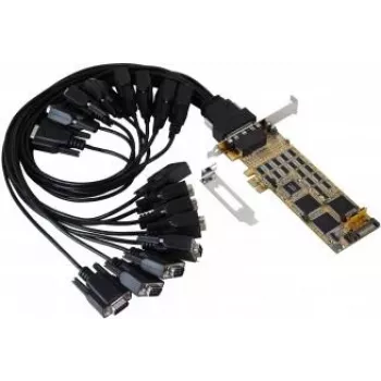 EXSYS scheda seriale PCIe 16 porte RS-232 con chipset SystemBase, 921,6 Kbps, 15KV ESD, Low Profile EX-44316-2