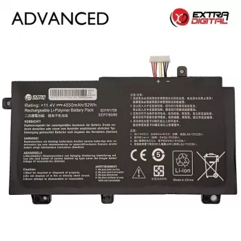 Extra Digital Advanced NB432592 batteria ricaricabile di ricambio per ASUS B31N1726 – 4550mAh, 11.52V Li-ion