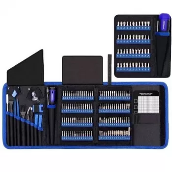 EXTRA DIGITAL Set cacciaviti di precisione magnetici (191 pezzi) – punte in acciaio lega S2, impugnatura in alluminio, custodia inclusa
