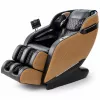 EXTRALINK Poltrona massaggiante 3D Zero Gravity con accenti in legno, nero/marrone