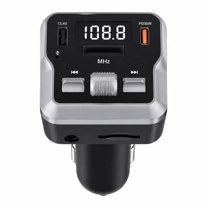 EXTRALINK Trasmettitore FM Bluetooth con 2 Porte di Ricarica USB e Slot per Scheda MicroSD