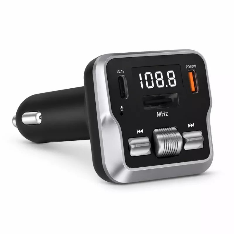 EXTRALINK Trasmettitore FM Bluetooth con 2 Porte di Ricarica USB e Slot per Scheda MicroSD