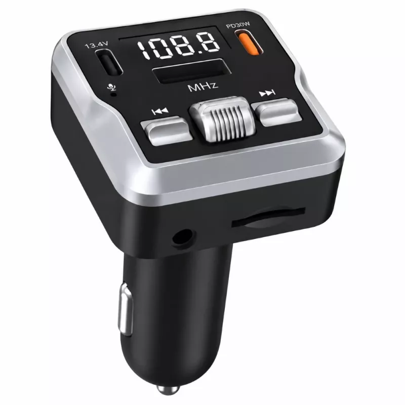 EXTRALINK Trasmettitore FM Bluetooth con 2 Porte di Ricarica USB e Slot per Scheda MicroSD
