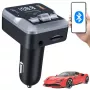 EXTRALINK Trasmettitore FM Bluetooth con 2 Porte di Ricarica USB e Slot per Scheda MicroSD