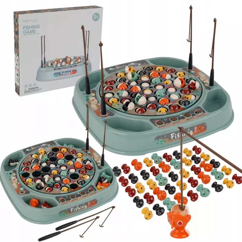 EXTRALINK gioco di pesca gioco di abilità 45 pesci + 4 canne da pesca musica