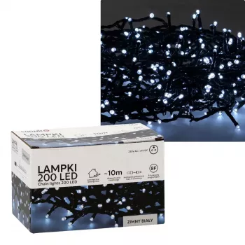 Extralink catena luminosa LED 200 LED bianco freddo 10m + 3m IP44 interno/esterno