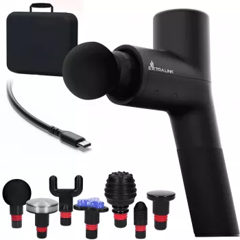Extralink Massage Gymgun Fit 2.0 Pro pistola massaggiante, 7 accessori, 6 modalità