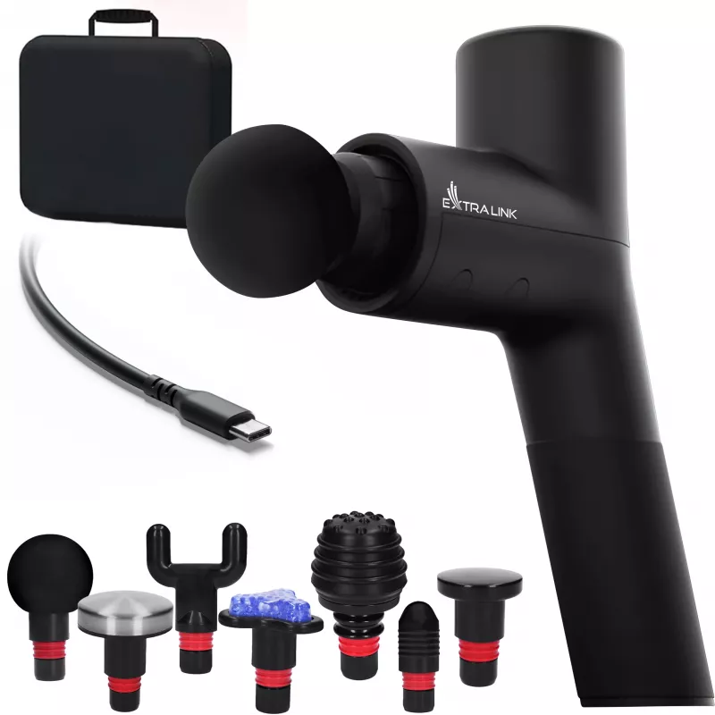 Extralink Massage Gymgun Fit 2.0 Pro pistola massaggiante, 7 accessori, 6 modalità