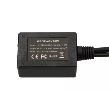 Extralink inverter PoE 1 porta, ingresso 1x 1000Mb/s RJ45/connettore femmina 10-30V, uscita 48V