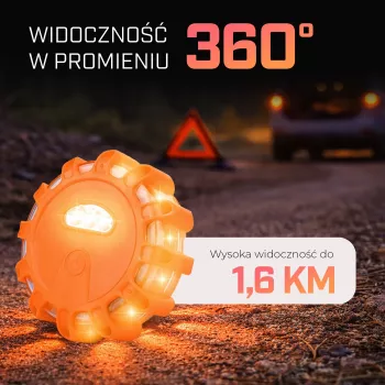 Extralink Smartlife LED Road Flare, USB-C, ambra, IP67