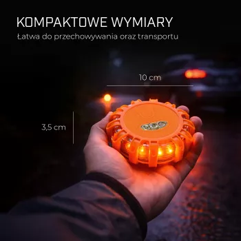 Extralink Smartlife LED Road Flare, USB-C, ambra, IP67