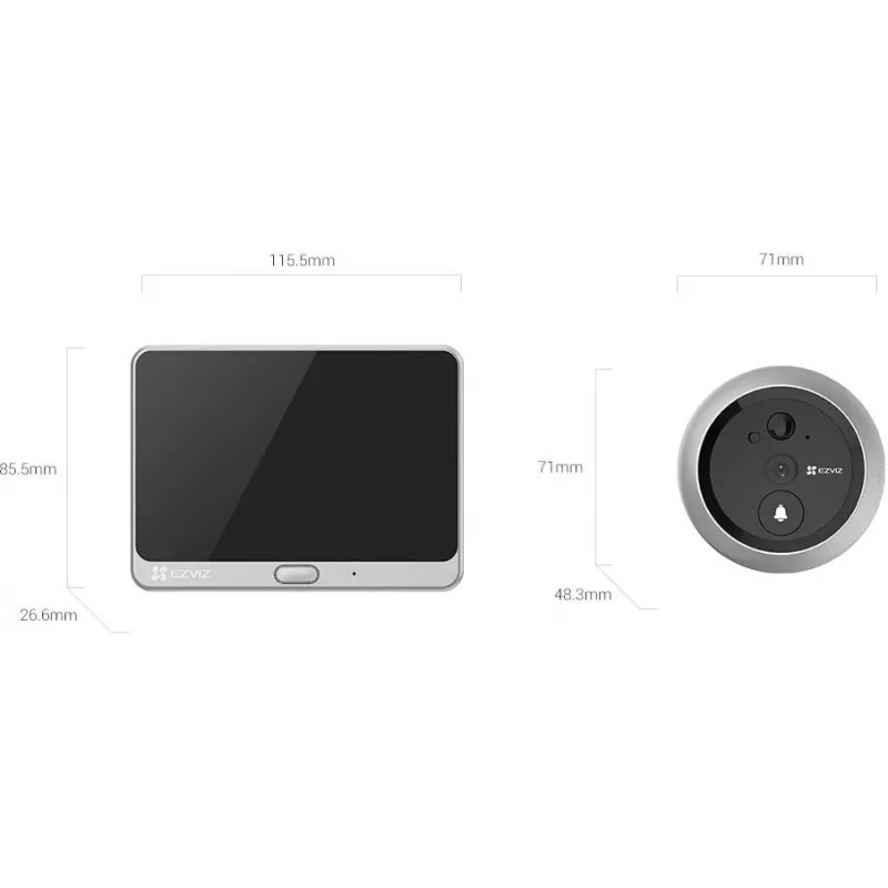 Ezviz CS-CP4 spioncino digitale Wi-Fi 2MP con display da 4.3 pollici, argento