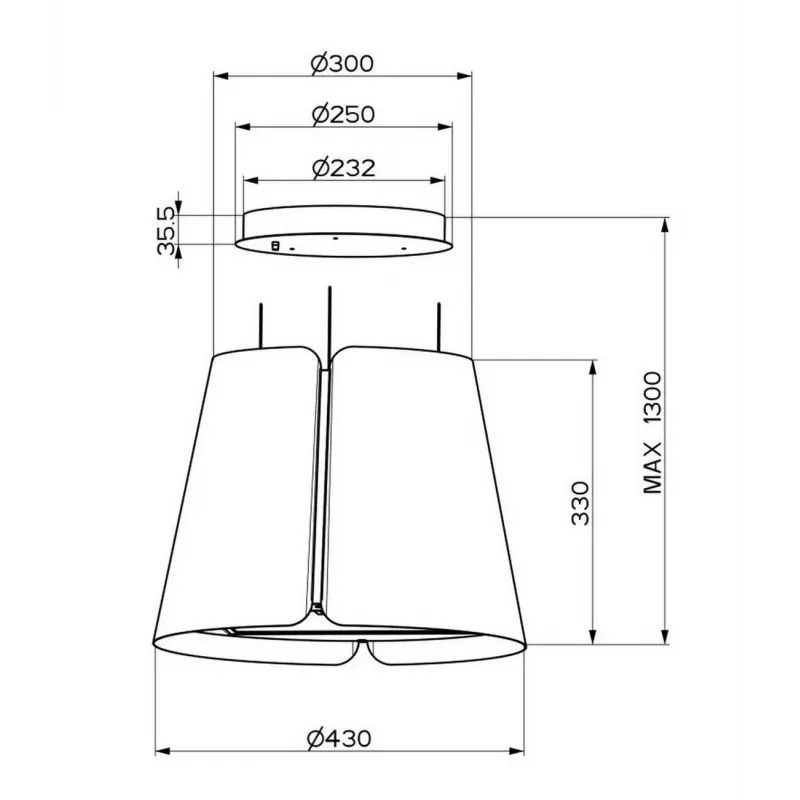 Faber Beat Titanium Matt F45 cappa aspirante a parete, 45 cm, 630 m³/h, LED