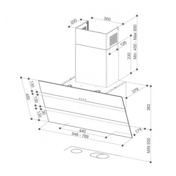 Faber Steelex EV8 LED WH/X A80 cappa da parete, 80 cm, acciaio inox