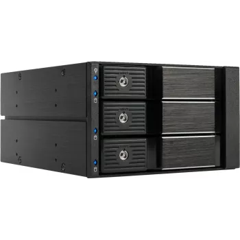 Fantec BP-SA2131 modulo backplane SAS/SATA a 3 vani per alloggiamento 5,25 pollici - hot-swap trayless, ventola 70mm, nero alluminio 2185