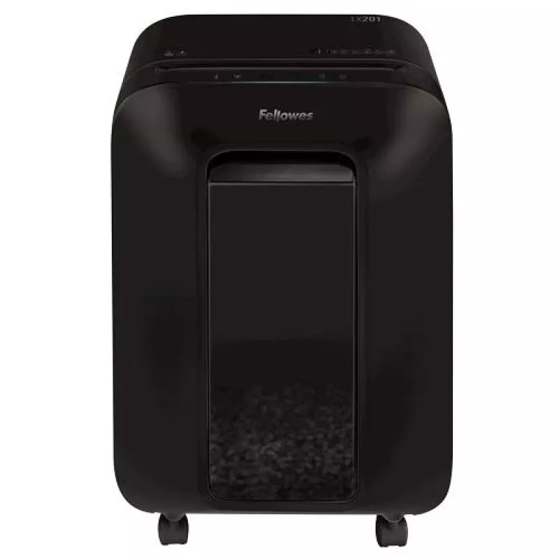 Fellowes Powershred LX201 Distruggidocumenti micro-taglio, nero, 10 fogli, sicurezza P-5, contenitore 22L
