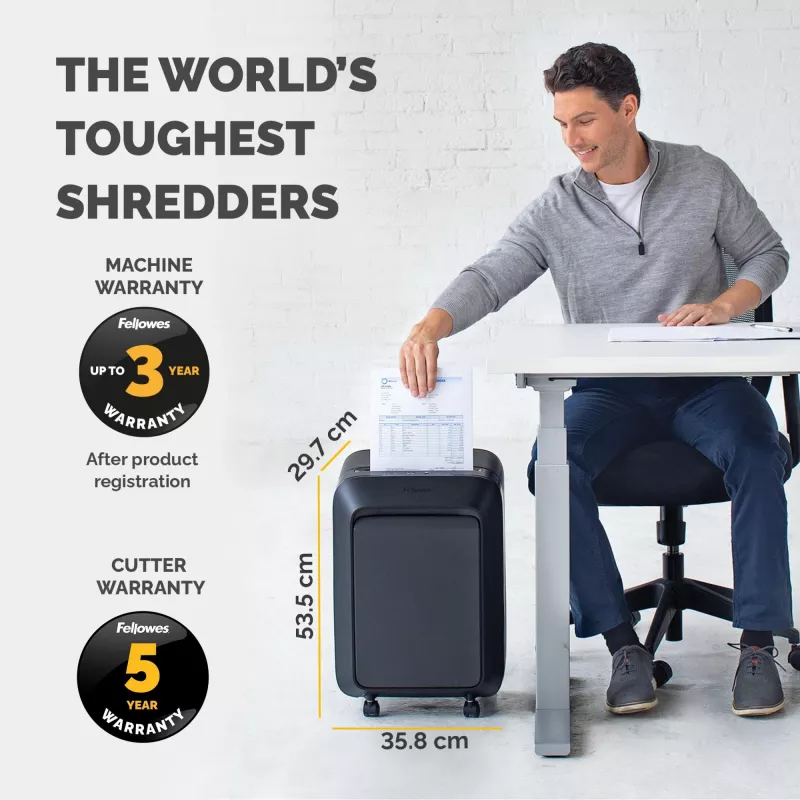 Fellowes Powershred LX210 Distruggidocumenti micro-taglio, 15 fogli, 23 litri, nero