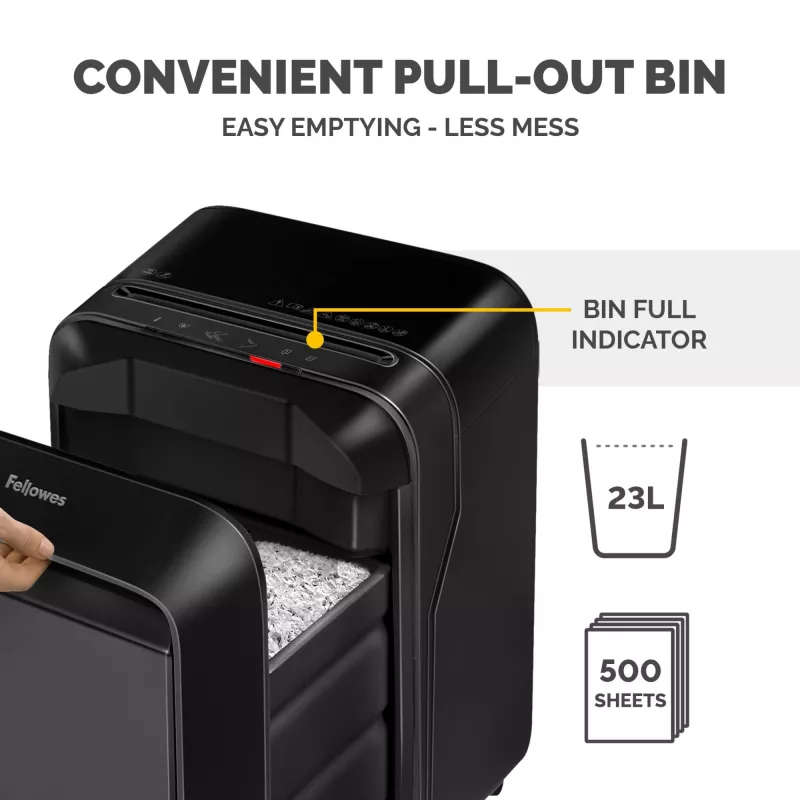 Fellowes Powershred LX210 Distruggidocumenti micro-taglio, 15 fogli, 23 litri, nero