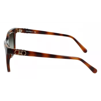 Ferragamo SF1027S-214 Occhiali da sole da donna havana acetato quadrati marrone sfumato 55mm