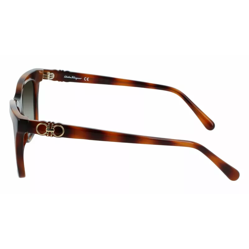 Ferragamo SF1027S-214 Occhiali da sole da donna havana acetato quadrati marrone sfumato 55mm