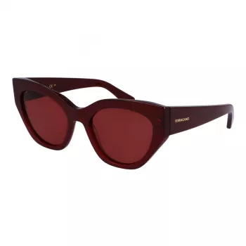 FERRAGAMO SF1107S552065 Donna Occhiali da sole Rettangolari in Acetato Havana Brown Gradient 55/20/140 mm