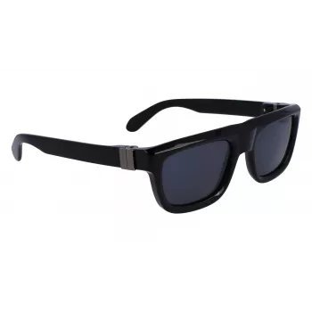 FERRAGAMO SF2009S-001 Occhiali da sole uomo - Montatura nera, lenti grigie, 56/21/145 mm