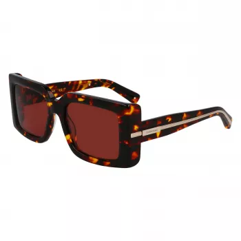 FERRAGAMO SF2032S-242 Occhiali da sole donna Havana Acetato montatura rettangolare lenti sfumate marroni 55/19/140 mm