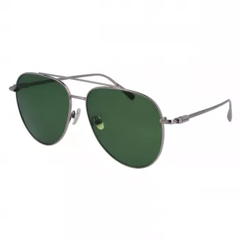 FERRAGAMO SF308S-44 Occhiali da sole uomo rettangolari - Montatura acetato havana marrone, lenti policarbonato grigie, protezione UV400
