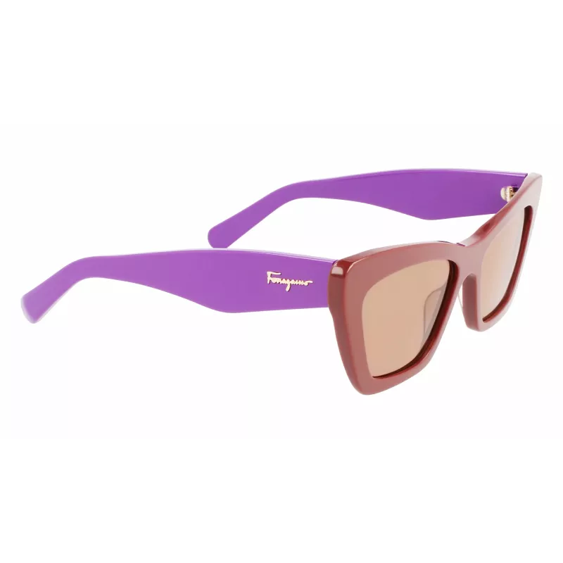FERRAGAMO SF929S-209 Occhiali da sole da donna Havana Farfalla Acetato Marrone sfumato 55/17/145 mm