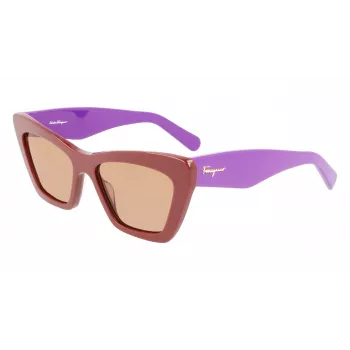 FERRAGAMO SF929S-209 Occhiali da sole da donna Havana Farfalla Acetato Marrone sfumato 55/17/145 mm
