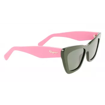 FERRAGAMO occhiali da sole donna SF929S-304 havana marrone rettangolari in acetato 55 mm