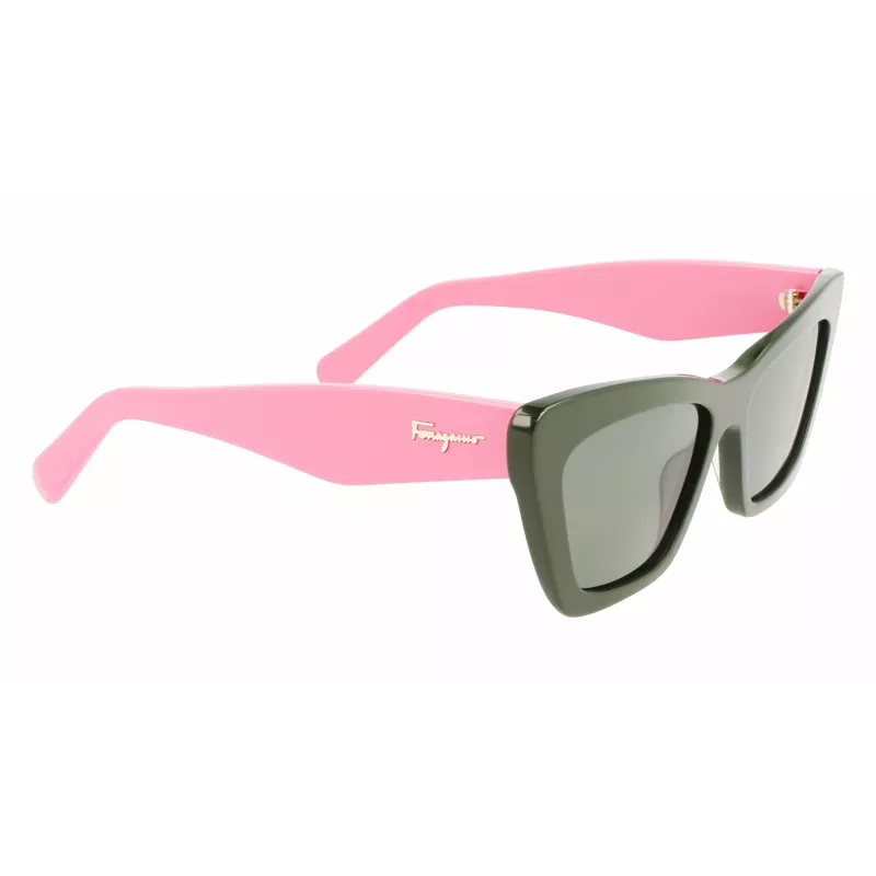 FERRAGAMO occhiali da sole donna SF929S-304 havana marrone rettangolari in acetato 55 mm