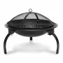 FIELDMANN FZG1020 braciere da giardino, acciaio, verniciato a polvere, nero, diametro del bacile 750 mm, altezza 600 mm, con parascintille, attizzatoio e copertura