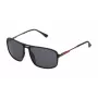FILA Occhiali da sole da uomo SF9329-58U28Z - Montatura rettangolare nero opaco con lenti in policarbonato fumé, protezione UV400