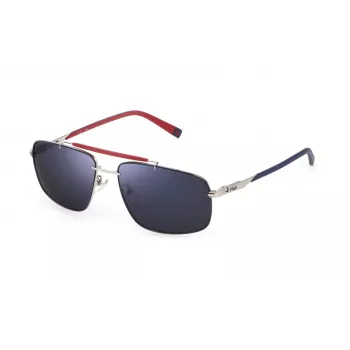 FILA SFI210V60E70B occhiali da sole uomo rettangolari havana in acetato con lenti in policarbonato marroni 60/16/145 mm