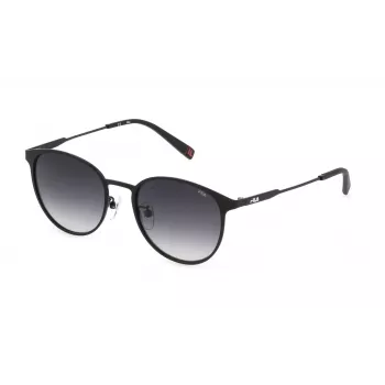 FILA SFI217-52531Y Occhiali da sole unisex - montatura nera, lenti grigie, 52 mm