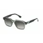 FILA SFI458-5206W5 Occhiali da sole unisex - montatura in acetato nera, lenti in policarbonato grigie, protezione UV400, larghezza lente 52 mm