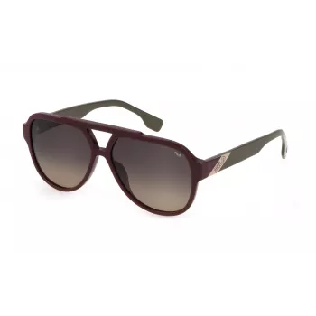 FILA SFI459-5903G6 Occhiali da sole unisex - Montatura nera, lenti grigie, 59 mm