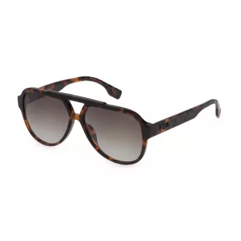 FILA SFI459V590C10 Occhiali da sole unisex - Montatura nera, lenti grigie, 59 mm